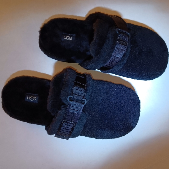 Ugg Mens Fluff It Slippers Size US 9 Black - NIB - Picture 2 of 10